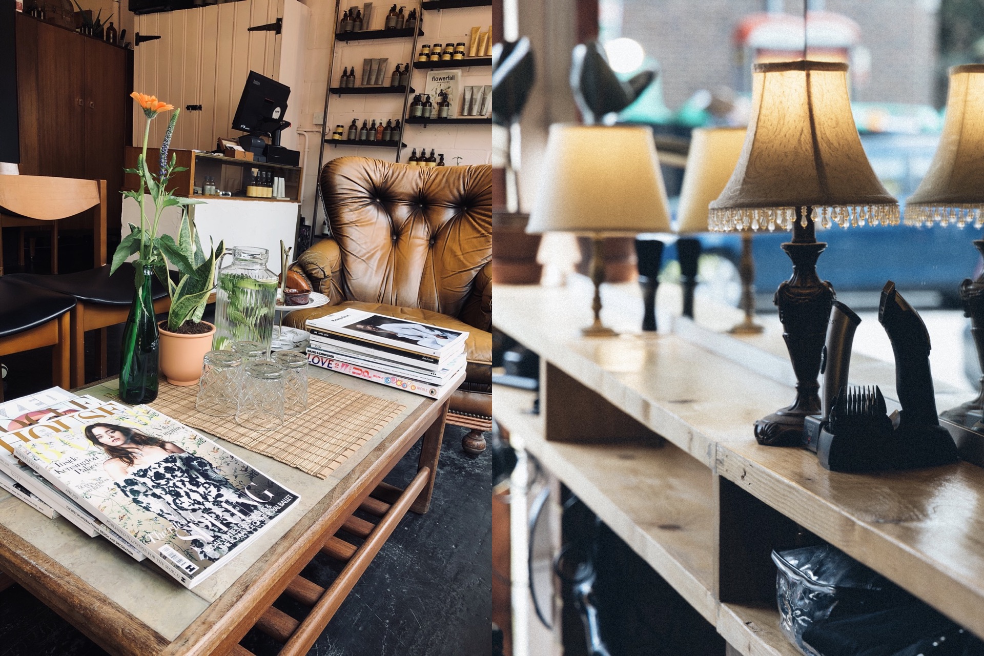 interior design of ESHK Hair salon in London's Barbican branch