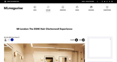 MI Magazine reviews ESHK Hair Clerkenwell salon