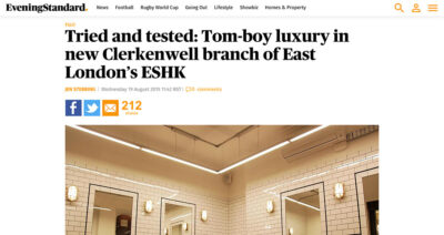 Review from Evening Standard of ESHK Hair Clerkenwell