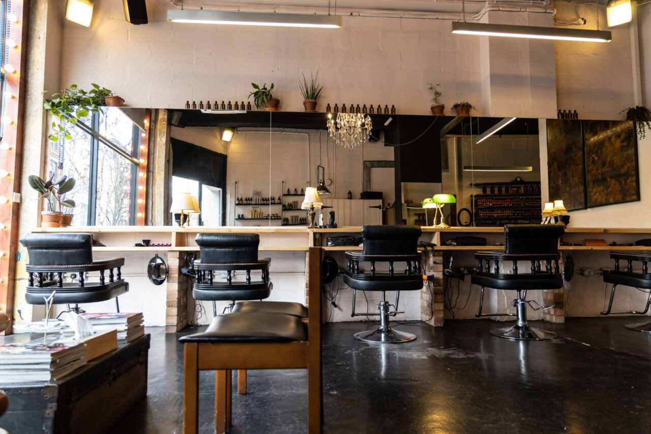 Hairdresser in Clerkenwell and Farringdon salon interior at ESHK Hair Barbican