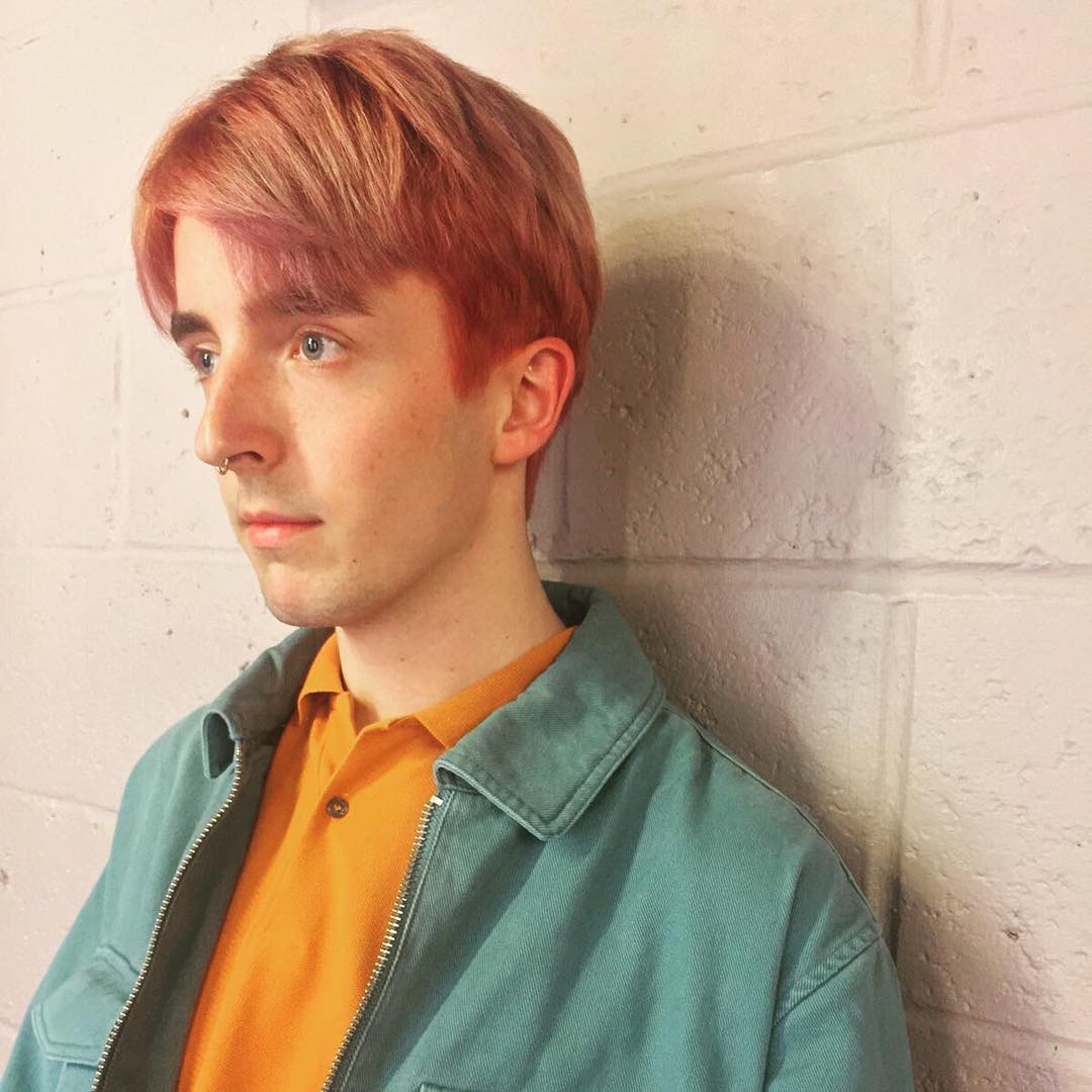 copper pink peach mens haircut and colour in shoreditch
