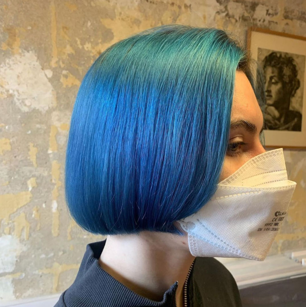 crazy haircolour turquoise blue eshk shoreditch hairdressers