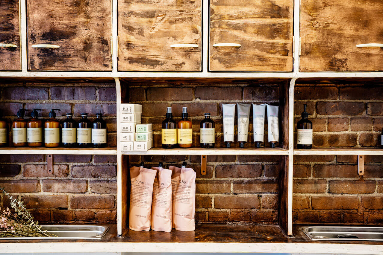 hair salon products shelves brooklyn eshk