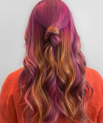 gradient haircolour copper pink pulpriot ESHK hair salon Shoreditch London