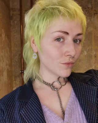 punk neon yellow mullet haircut at eshk friseur berlin