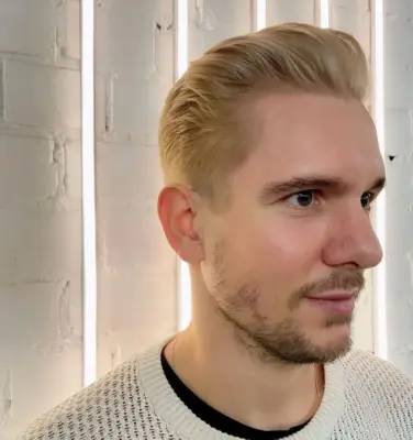 bleached gentleman style short haircut by Danielle ESHK Shoreditch London