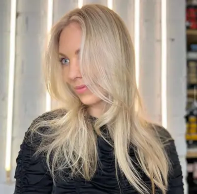 pearl blonde balayage long blonde hairstyle eshk hairdresser london by Eduardo