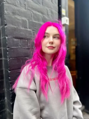 none pink summer hair colour by Lina at ESHK Shoreditch hairdresser London